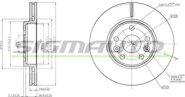 SIGMAUTO DBB979V - Disque de frein cwaw.fr