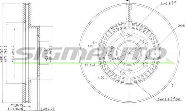 SIGMAUTO DBB496V - Disque de frein cwaw.fr