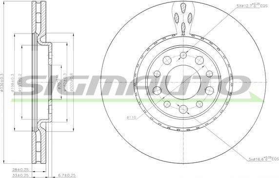 SIGMAUTO DBB455V - Disque de frein cwaw.fr