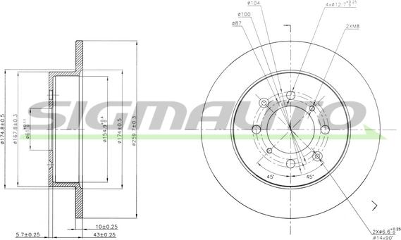 SIGMAUTO DBB466S - Disque de frein cwaw.fr