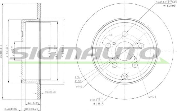 SIGMAUTO DBB406S - Disque de frein cwaw.fr