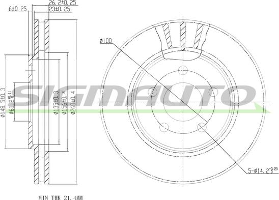 SIGMAUTO DBB407V - Disque de frein cwaw.fr