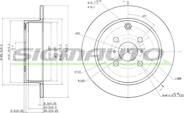 SIGMAUTO DBB417S - Disque de frein cwaw.fr