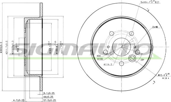 SIGMAUTO DBB486S - Disque de frein cwaw.fr