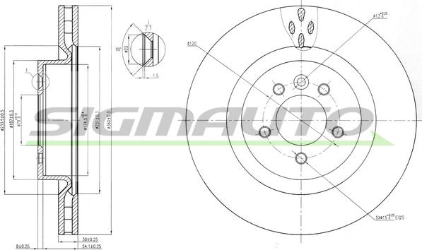 SIGMAUTO DBB434V - Disque de frein cwaw.fr