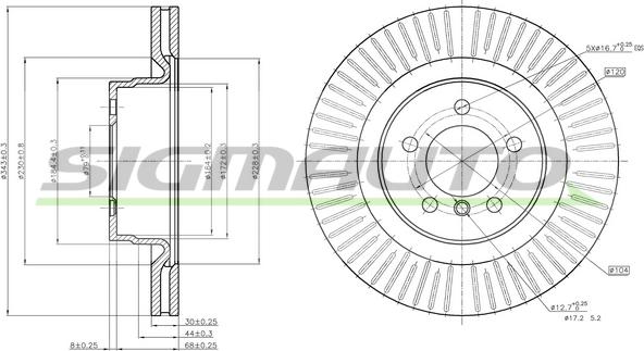 SIGMAUTO DBB436V - Disque de frein cwaw.fr