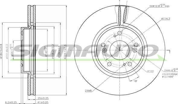 SIGMAUTO DBB424V - Disque de frein cwaw.fr