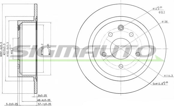 SIGMAUTO DBB590S - Disque de frein cwaw.fr