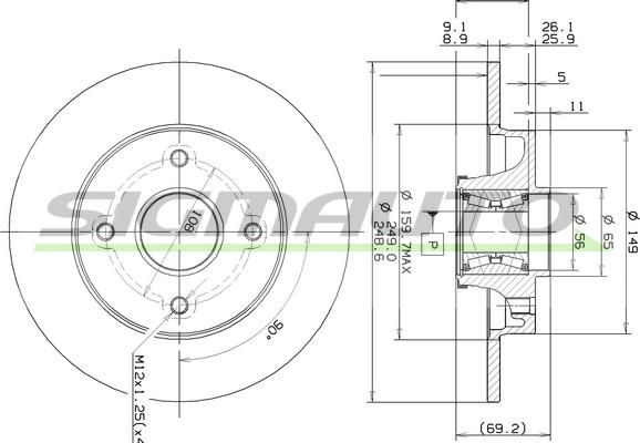 SIGMAUTO DBB560S - Disque de frein cwaw.fr