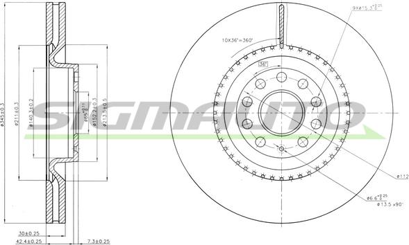 SIGMAUTO DBB504V - Disque de frein cwaw.fr