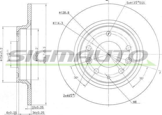 SIGMAUTO DBB500S - Disque de frein cwaw.fr