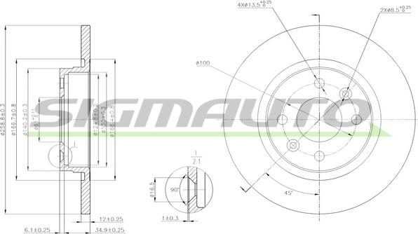 SIGMAUTO DBB502S - Disque de frein cwaw.fr