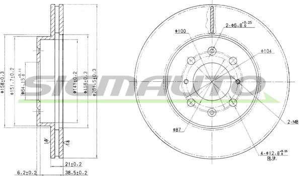 SIGMAUTO DBB510V - Disque de frein cwaw.fr