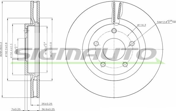 SIGMAUTO DBB589V - Disque de frein cwaw.fr