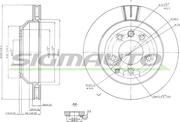 SIGMAUTO DBB580V - Disque de frein cwaw.fr