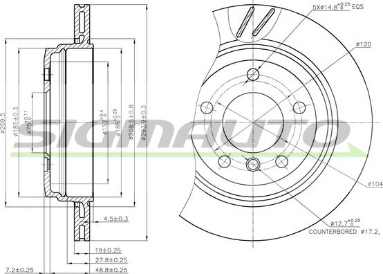 SIGMAUTO DBB581V - Disque de frein cwaw.fr