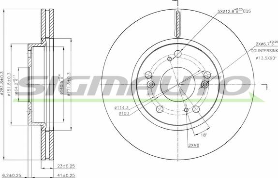 SIGMAUTO DBB539V - Disque de frein cwaw.fr