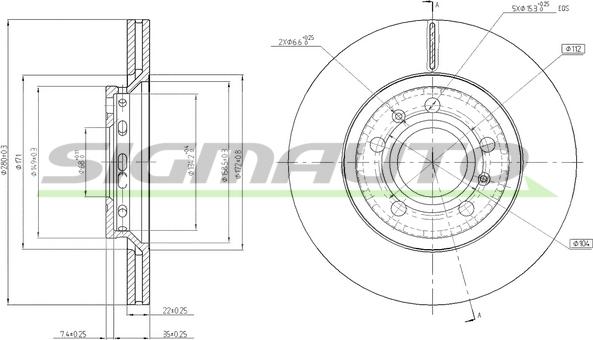 SIGMAUTO DBB526V - Disque de frein cwaw.fr