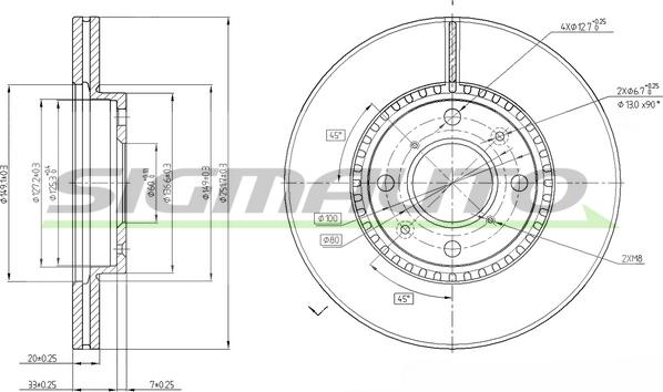 SIGMAUTO DBB520V - Disque de frein cwaw.fr