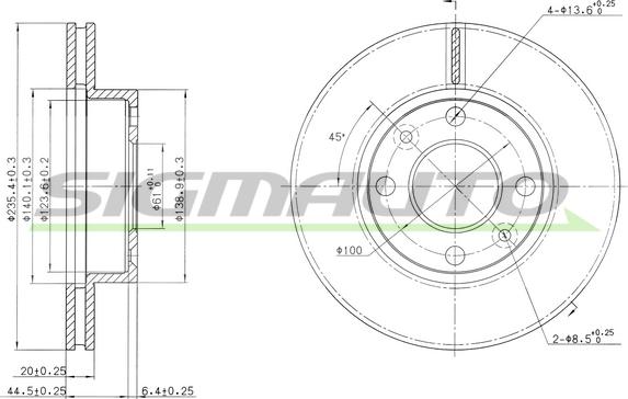 SIGMAUTO DBB521V - Disque de frein cwaw.fr