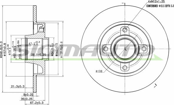 SIGMAUTO DBB523S - Disque de frein cwaw.fr