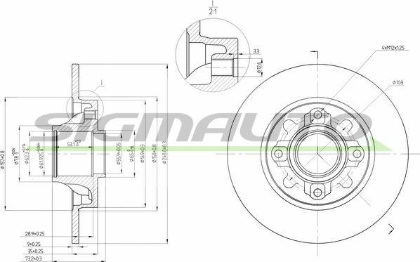 SIGMAUTO DBB696S - Disque de frein cwaw.fr