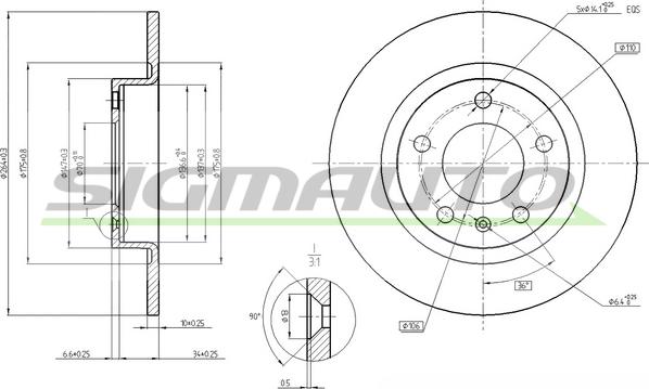 SIGMAUTO DBB651S - Disque de frein cwaw.fr