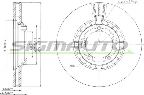 SIGMAUTO DBB658V - Disque de frein cwaw.fr