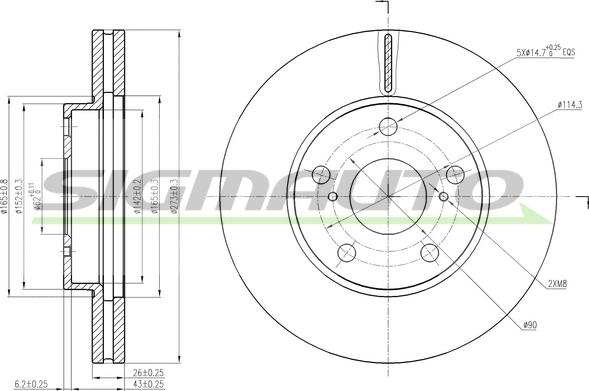 SIGMAUTO DBB668V - Disque de frein cwaw.fr