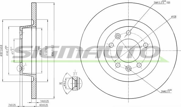 SIGMAUTO DBB602S - Disque de frein cwaw.fr