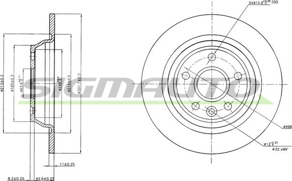 SIGMAUTO DBB616S - Disque de frein cwaw.fr