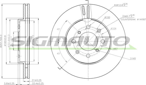 SIGMAUTO DBB610V - Disque de frein cwaw.fr