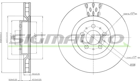 SIGMAUTO DBB682V - Disque de frein cwaw.fr