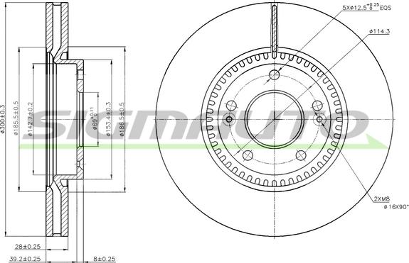 SIGMAUTO DBB630V - Disque de frein cwaw.fr