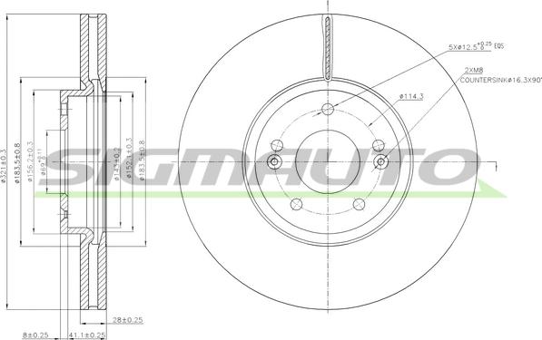 SIGMAUTO DBB631V - Disque de frein cwaw.fr