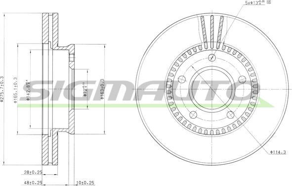 SIGMAUTO DBB673V - Disque de frein cwaw.fr