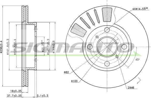 SIGMAUTO DBB094V - Disque de frein cwaw.fr