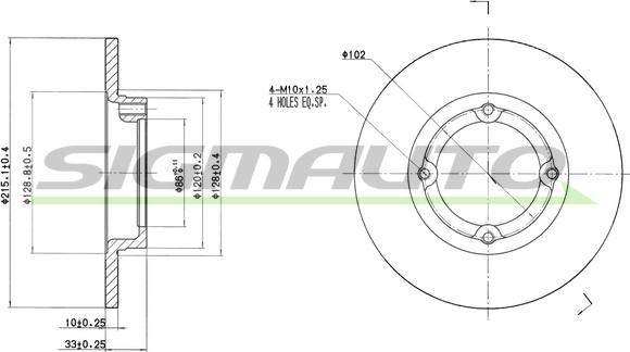 SIGMAUTO DBB098S - Disque de frein cwaw.fr