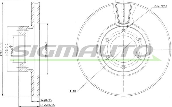 SIGMAUTO DBB067V - Disque de frein cwaw.fr