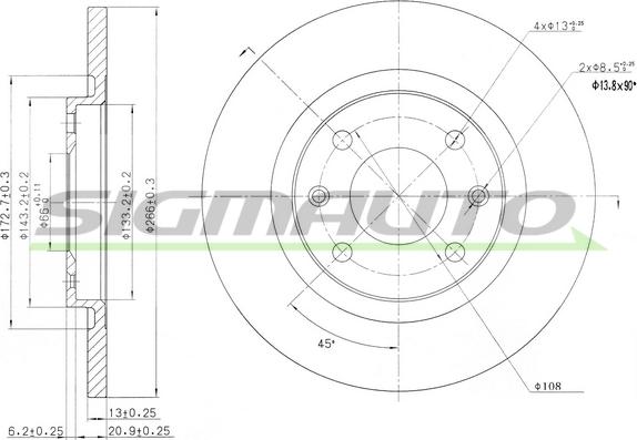 SIGMAUTO DBB000S - Disque de frein cwaw.fr