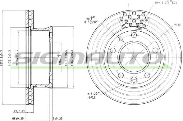 SIGMAUTO DBB013V - Disque de frein cwaw.fr