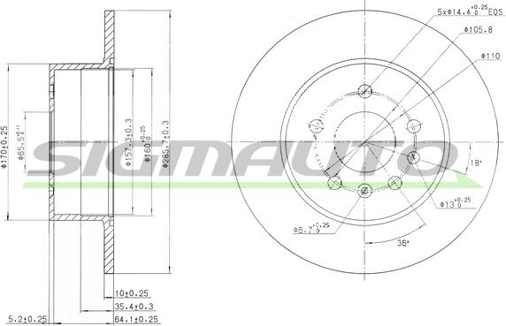 SIGMAUTO DBB083S - Disque de frein cwaw.fr