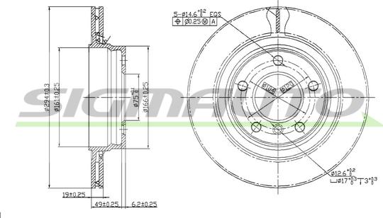 SIGMAUTO DBB073V - Disque de frein cwaw.fr