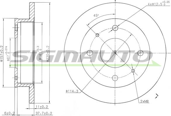 SIGMAUTO DBB077S - Disque de frein cwaw.fr