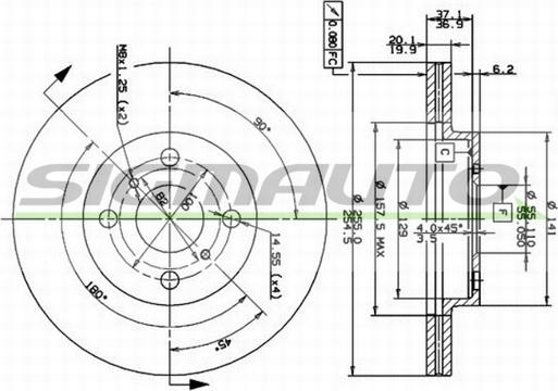 SIGMAUTO DBB149V - Disque de frein cwaw.fr