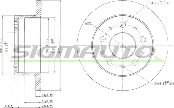 SIGMAUTO DBB145S - Disque de frein cwaw.fr