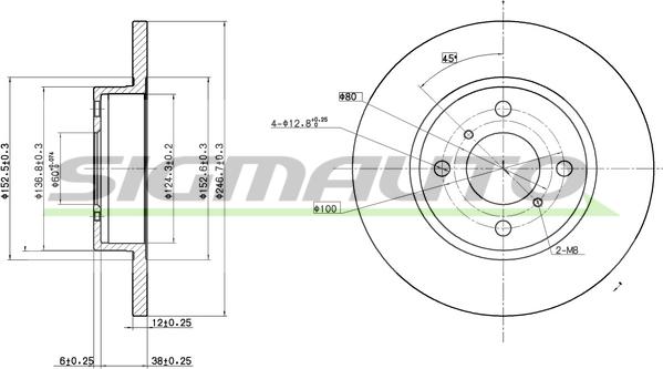 SIGMAUTO DBB148S - Disque de frein cwaw.fr