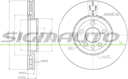 SIGMAUTO DBB165V - Disque de frein cwaw.fr