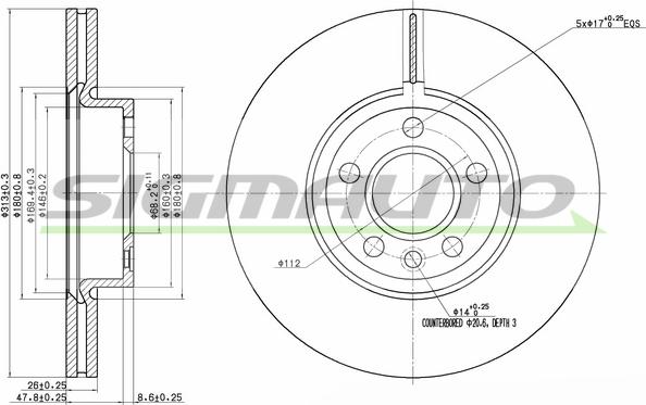 SIGMAUTO DBB160V - Disque de frein cwaw.fr