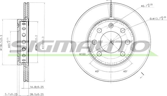 SIGMAUTO DBB161V - Disque de frein cwaw.fr